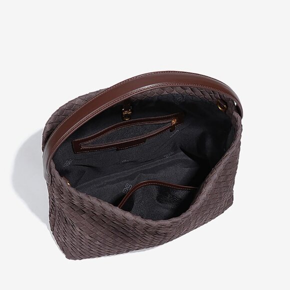 Elegant Women's Faux Suede Woven Tote Bag - Slouchy Shoulder Purse 2025 - Picture 5 of 6